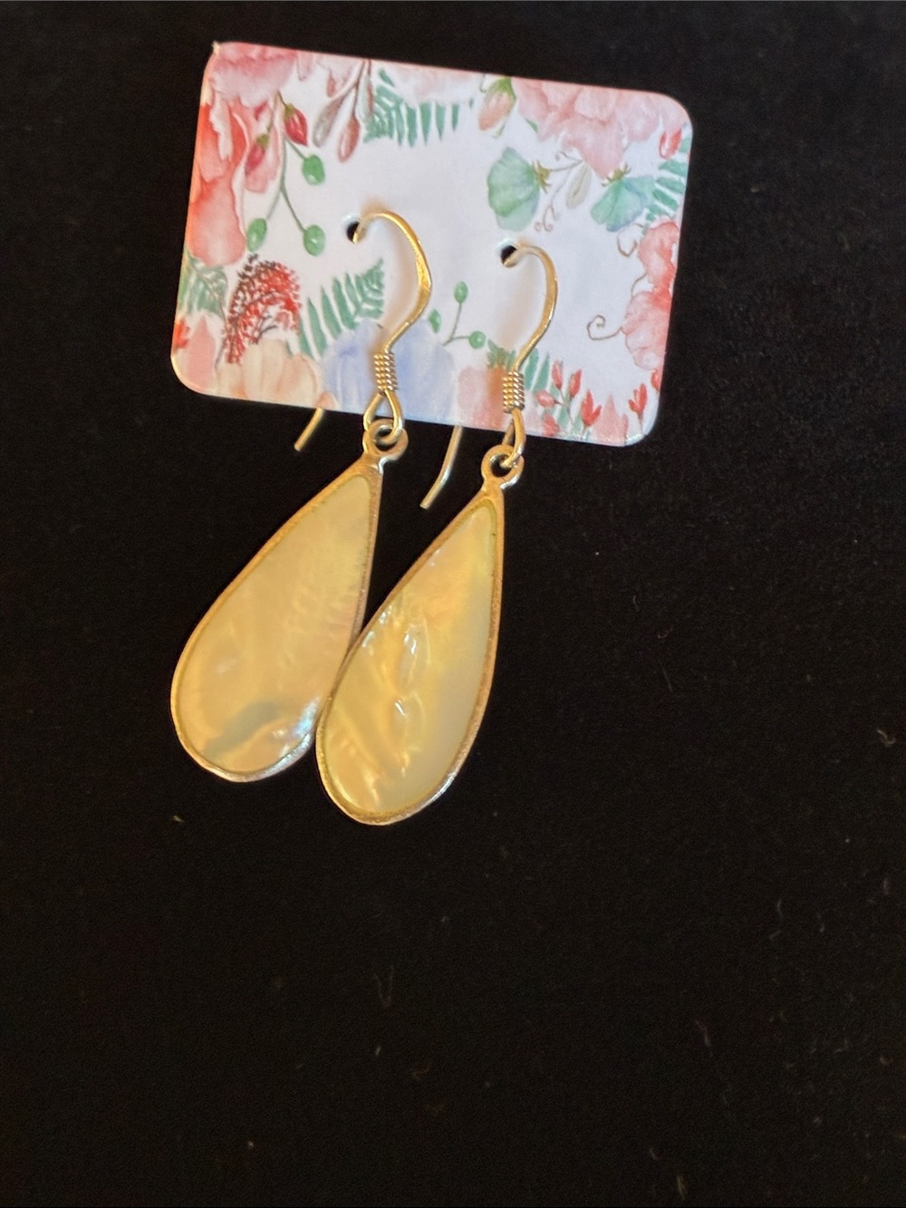 Esterling Silver Teardrop Iridescent Dangle Earrings for Women MC 925